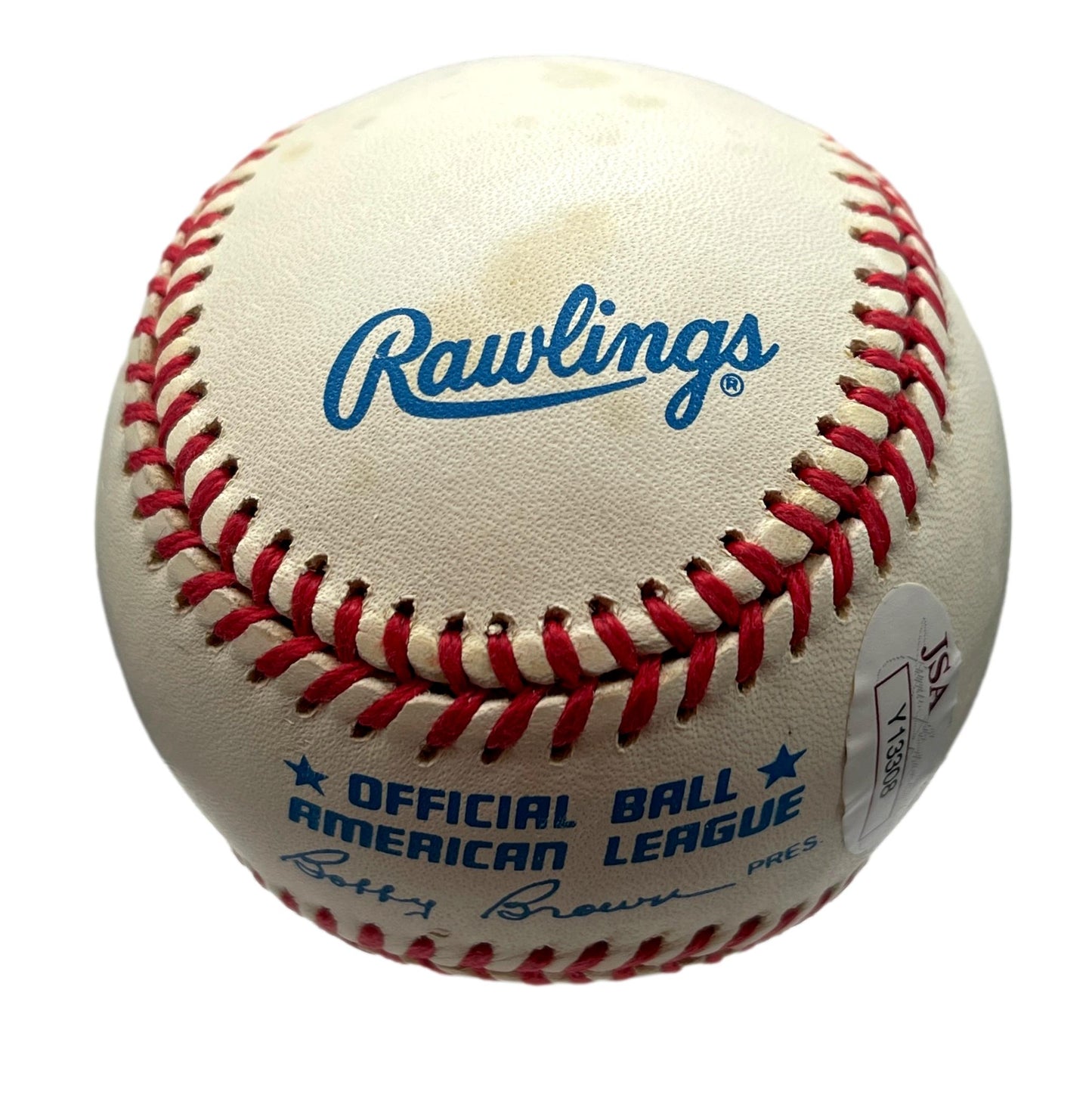 Mickey Mantle HOF Single Signed/Auto OAL/Brown Baseball NY Yankees JSA 205885