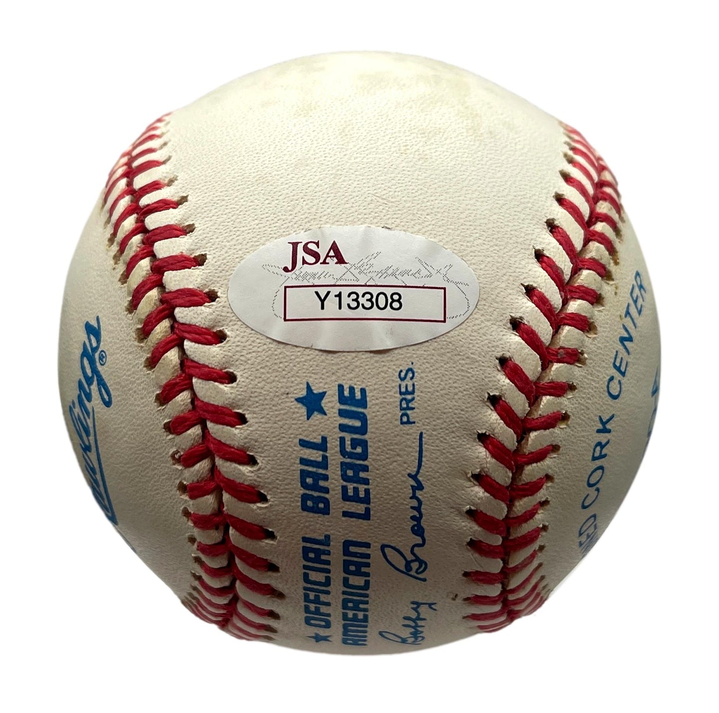 Mickey Mantle HOF Single Signed/Auto OAL/Brown Baseball NY Yankees JSA 205885