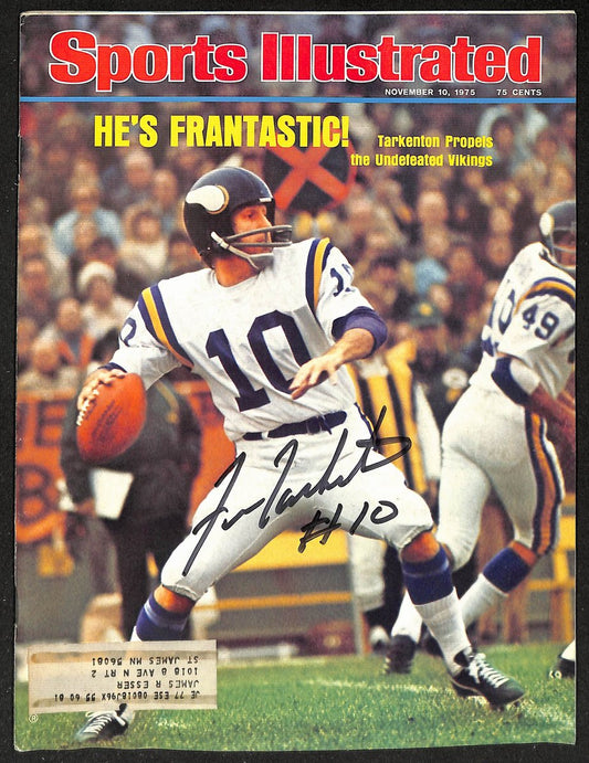 Fran Tarkenton HOF Signed/Auto 1975 Sports Illustrated Magazine PSA/DNA 205909