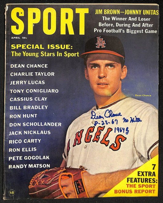 Dean Chance Signed/Inscr 1965 SPORT Magazine NO LABEL PSA/DNA 205913