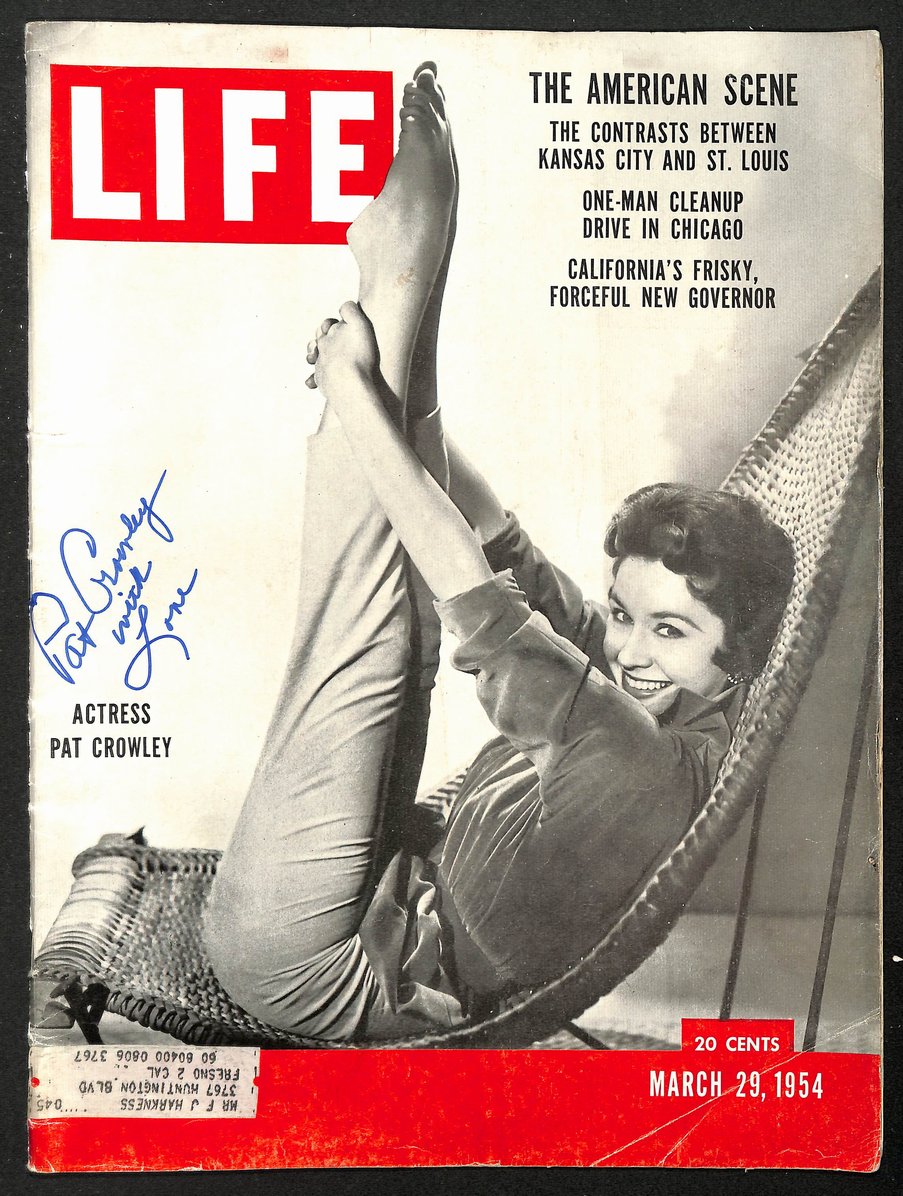 Pat Crowley Actress Signed/Inscribed March 29, 1954 LIFE Magazine PSA/DNA 205918