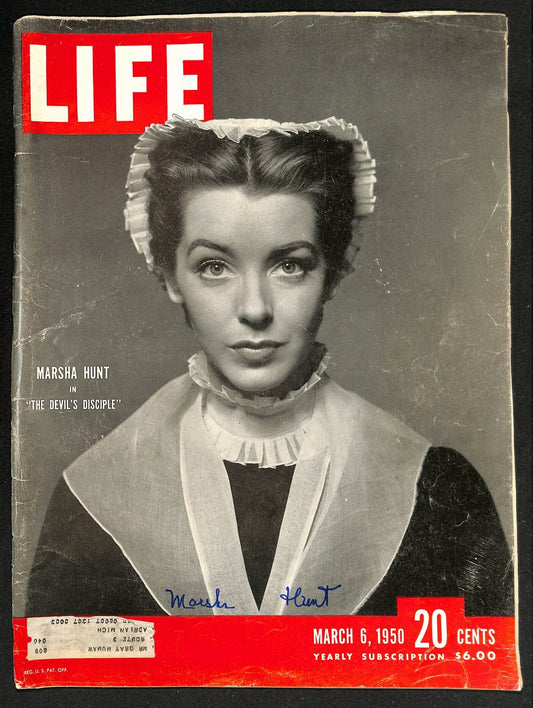 Marsha Hunt Actress Signed/Auto March 6, 1950 LIFE Magazine PSA/DNA 205921