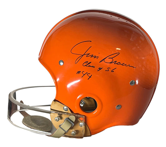 Jim Brown HOF Signed/Inscr RK4 Full Size Orange Throwback Helmet PSA/DNA 205133