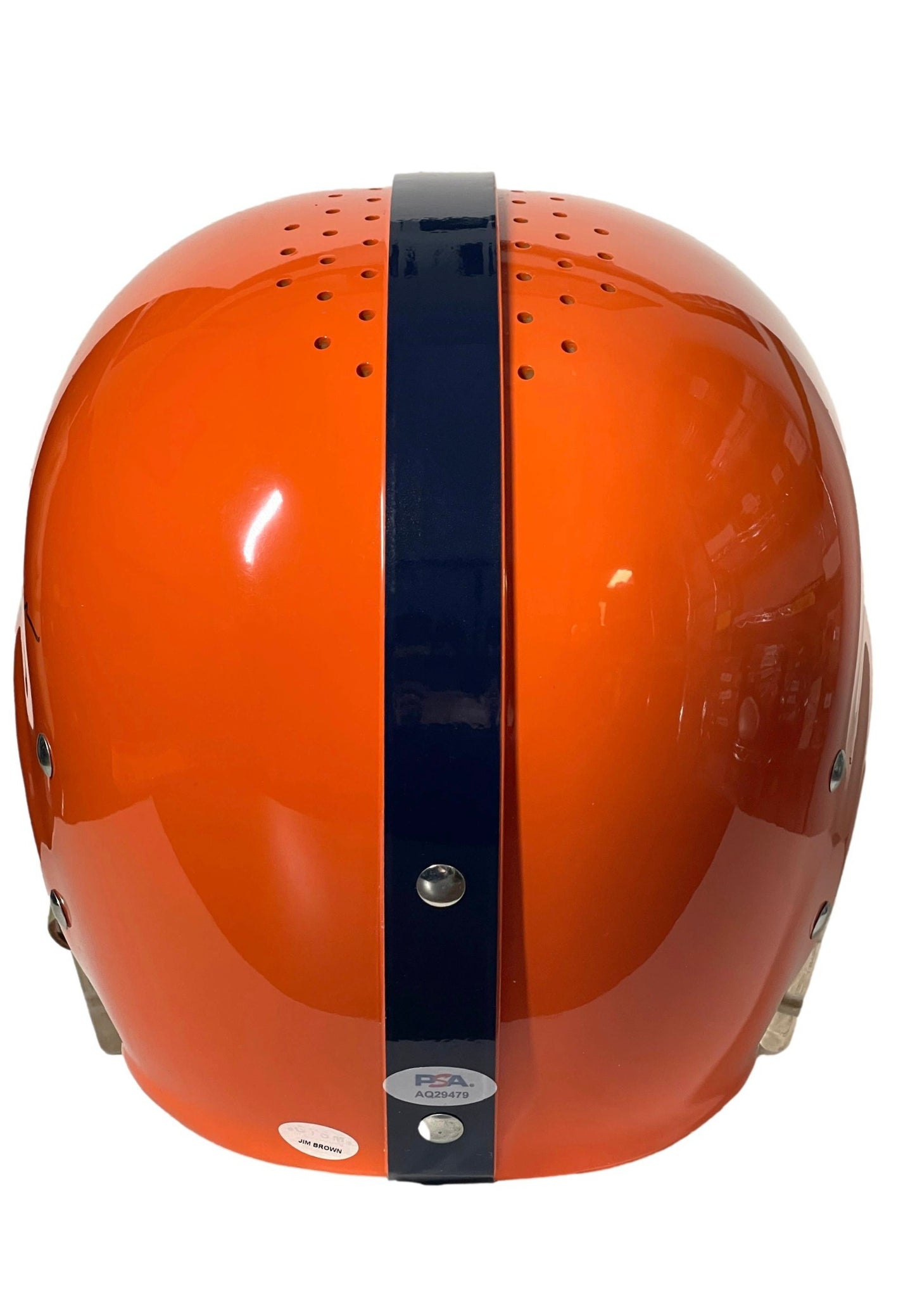 Jim Brown HOF Signed/Inscr RK4 Full Size Orange Throwback Helmet PSA/DNA 205133