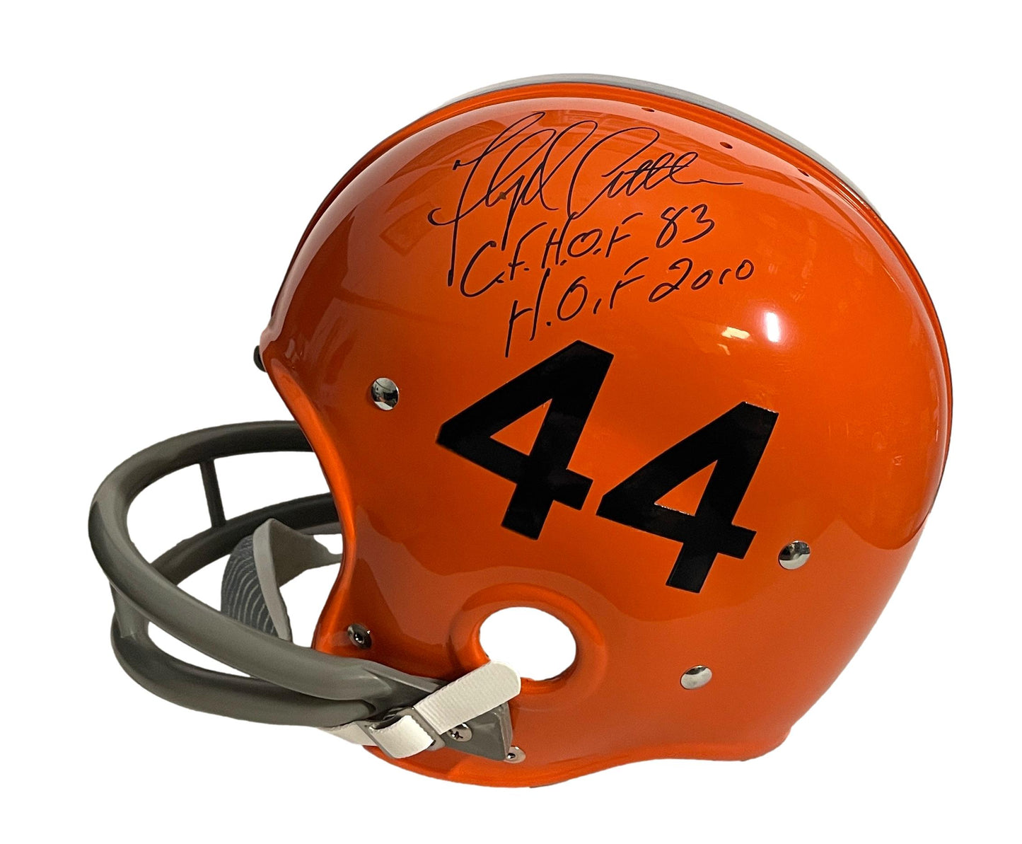 Floyd Little HOF Signed/Insc Full Size TK 2-Bar Suspension Helmet PSA/DNA 205135