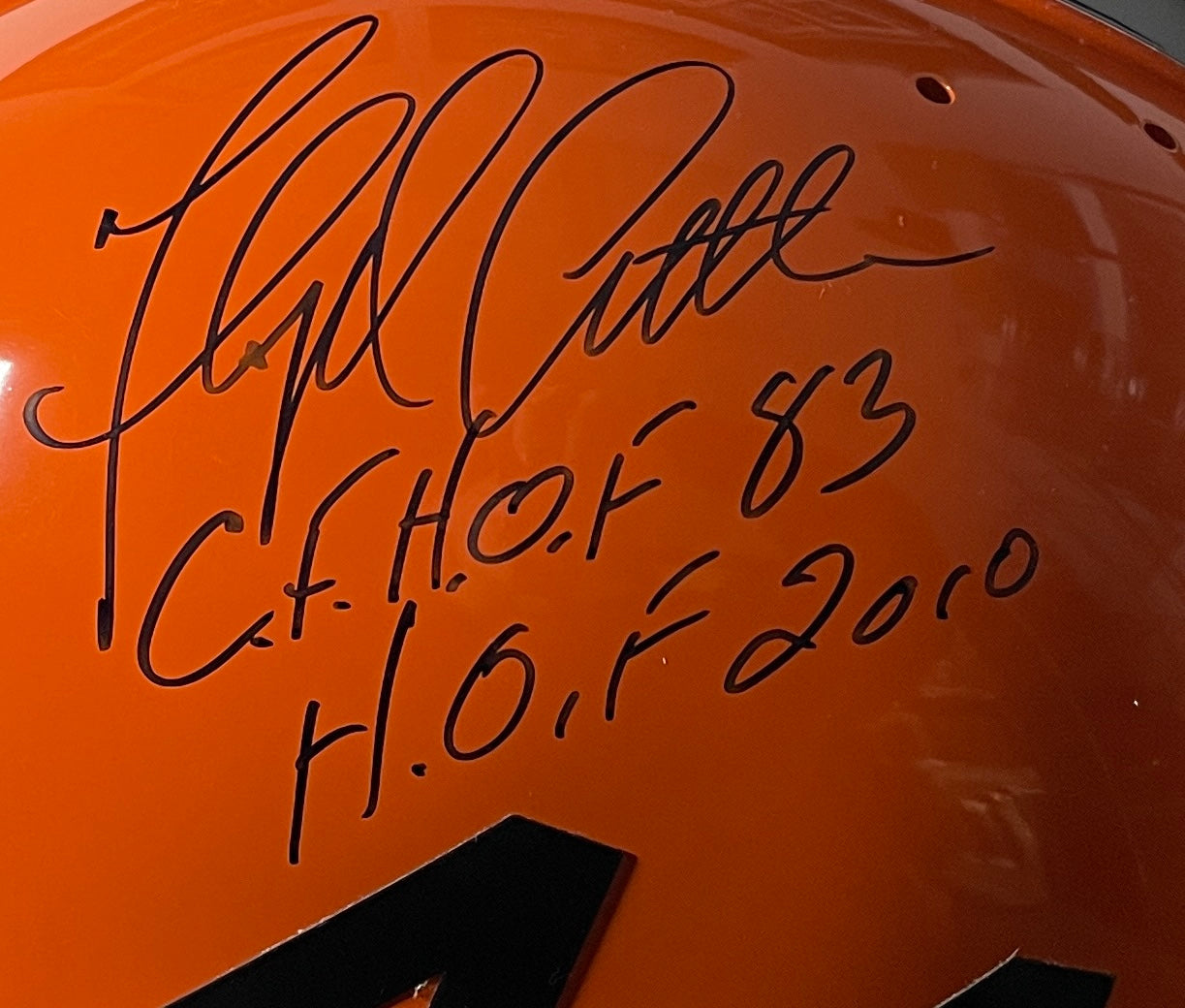 Floyd Little HOF Signed/Insc Full Size TK 2-Bar Suspension Helmet PSA/DNA 205135