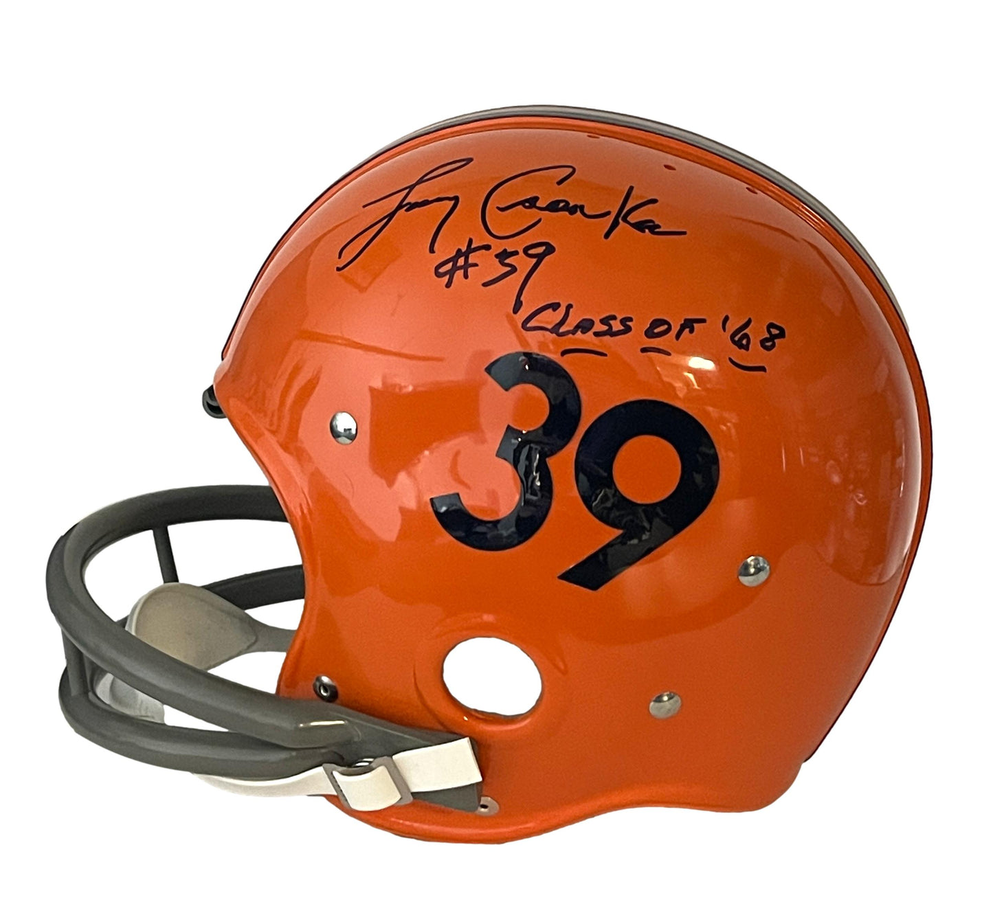 Larry Csonka HOF Signed/Insc Full Size TK 2-Bar Suspension Helmet PSA/DNA 205136