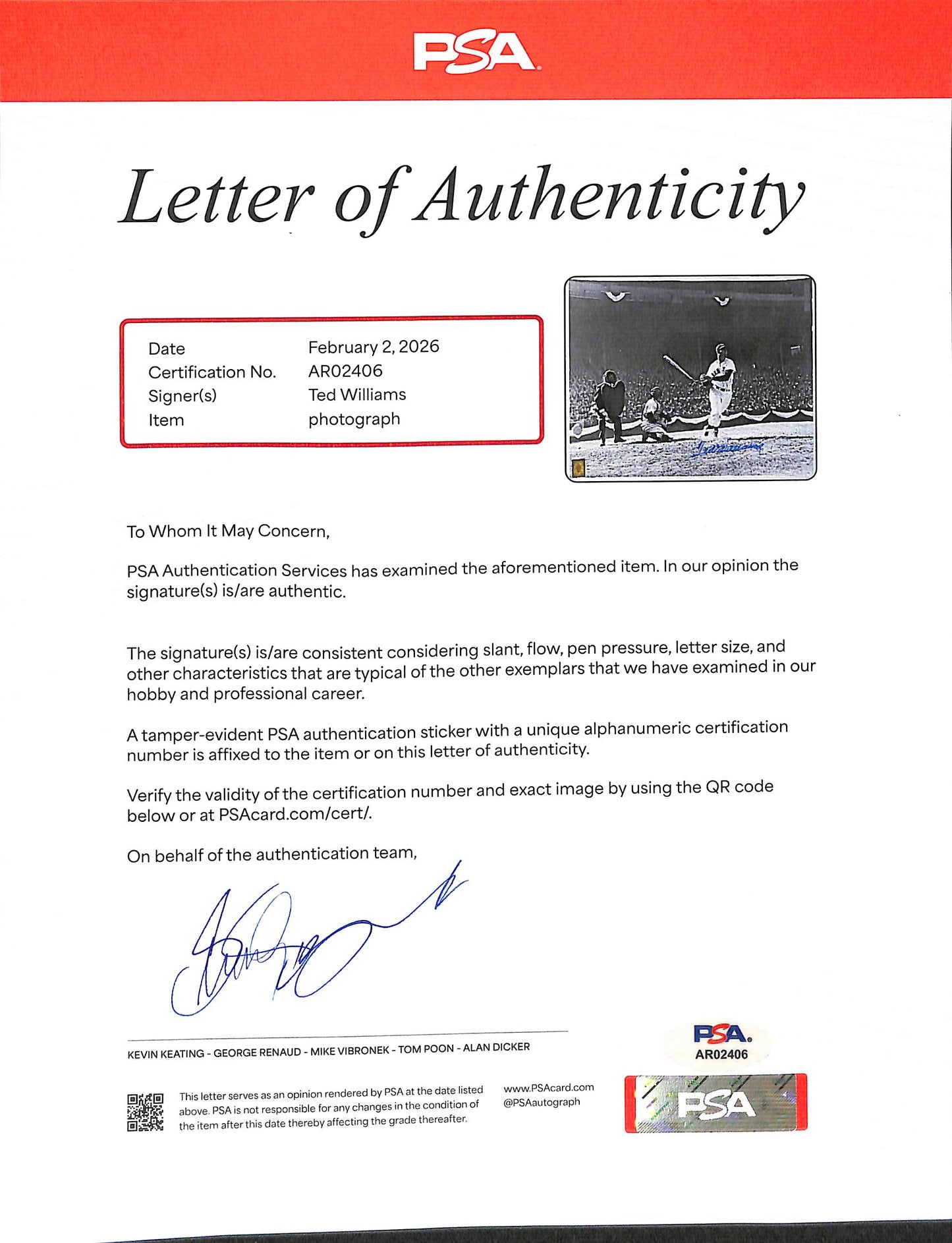 Ted Williams HOF Signed/Autographed 16x20 Photo Boston Red Sox PSA/DNA 205661