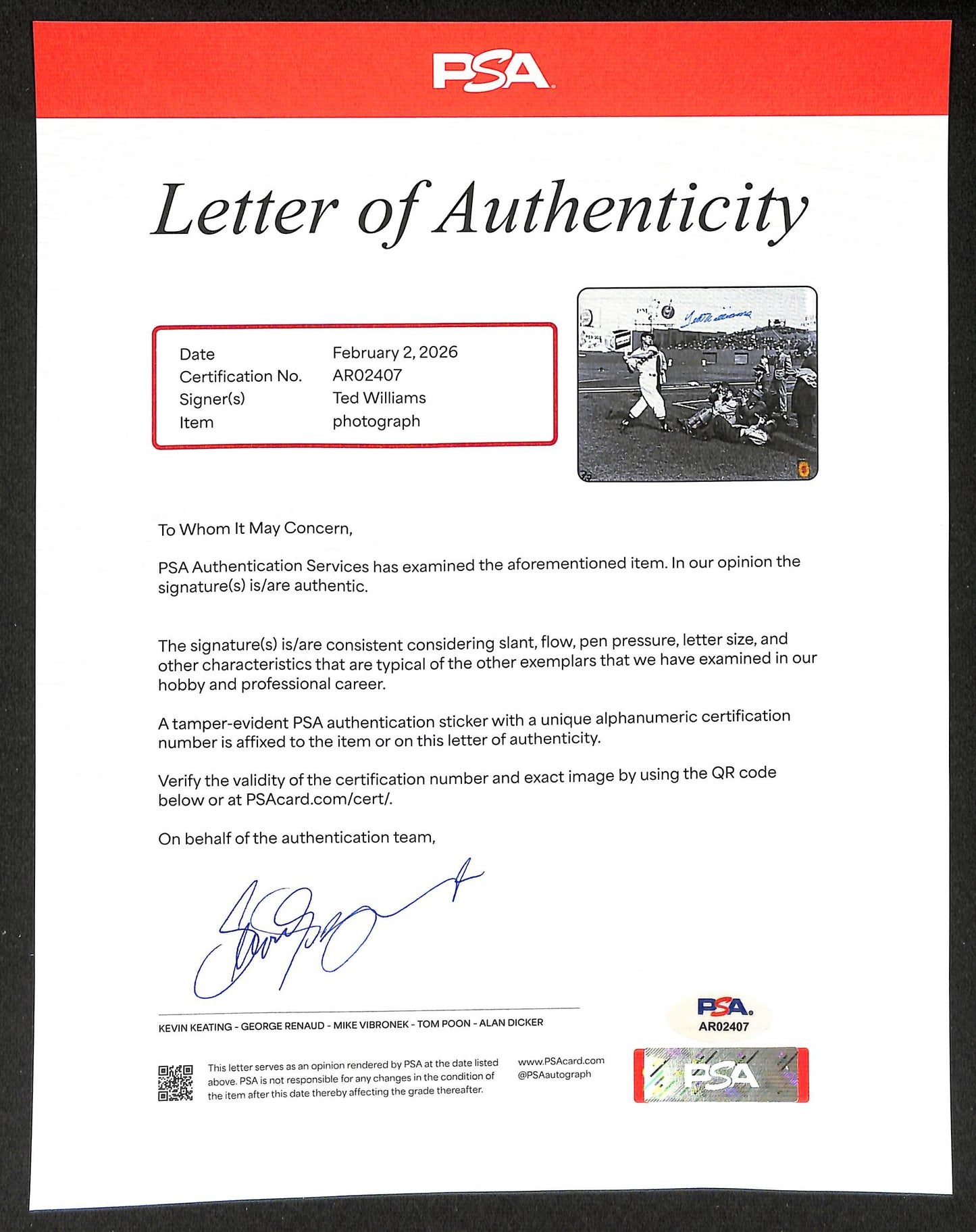 Ted Williams HOF Signed/Autographed 16x20 Photo Boston Red Sox PSA/DNA 205662