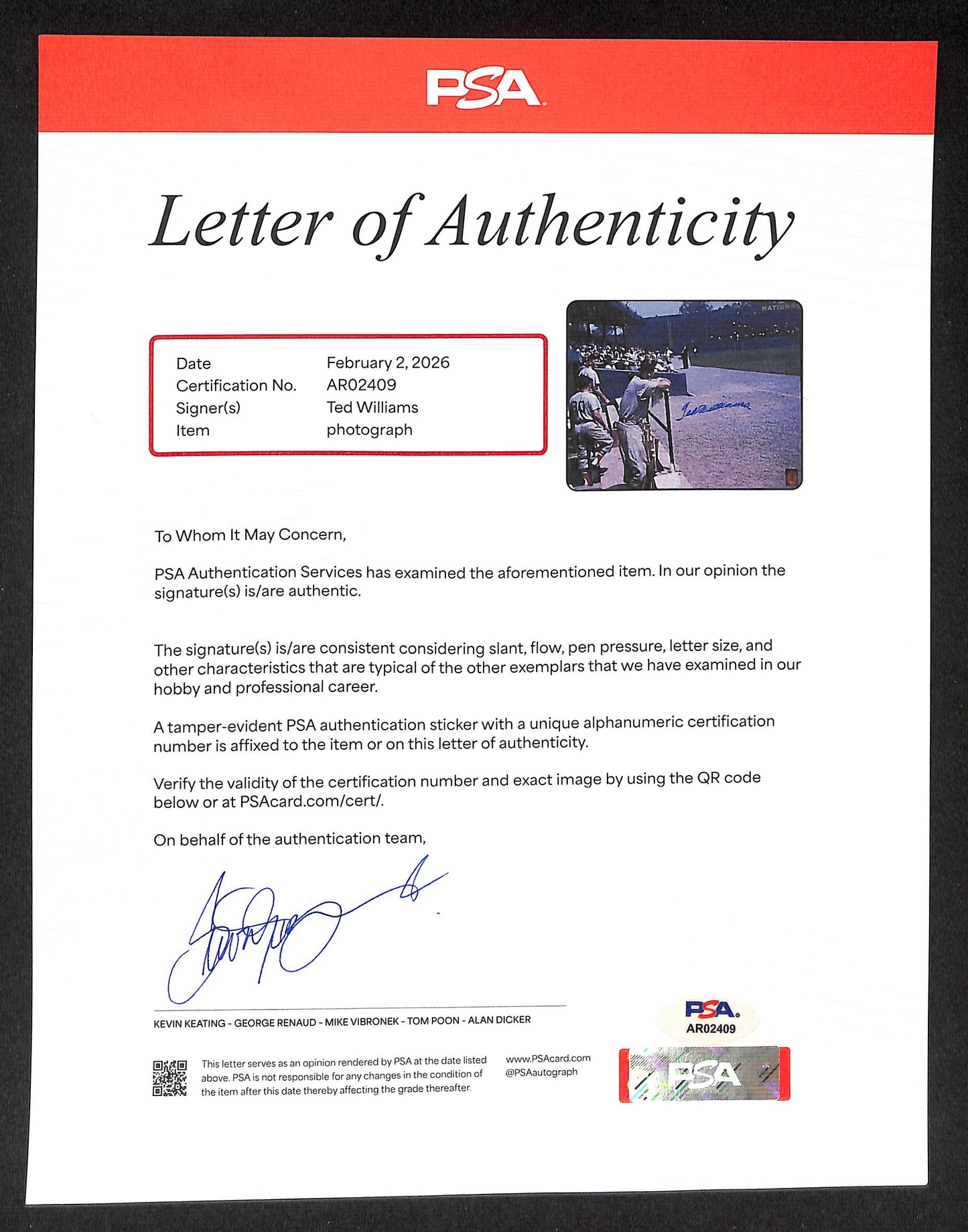 Ted Williams HOF Signed/Autographed 16x20 Photo Boston Red Sox PSA/DNA 205664