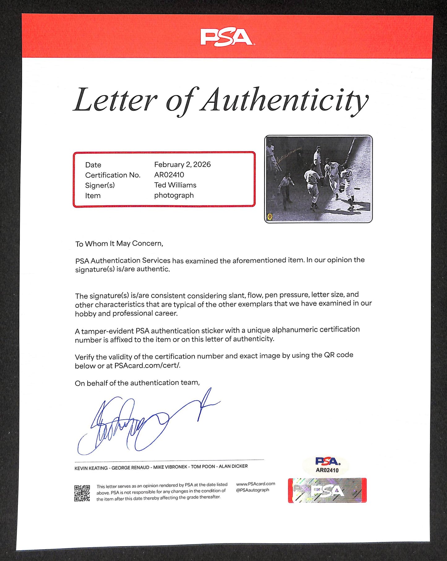 Ted Williams HOF Signed/Autographed 16x20 Photo Boston Red Sox PSA/DNA 205665