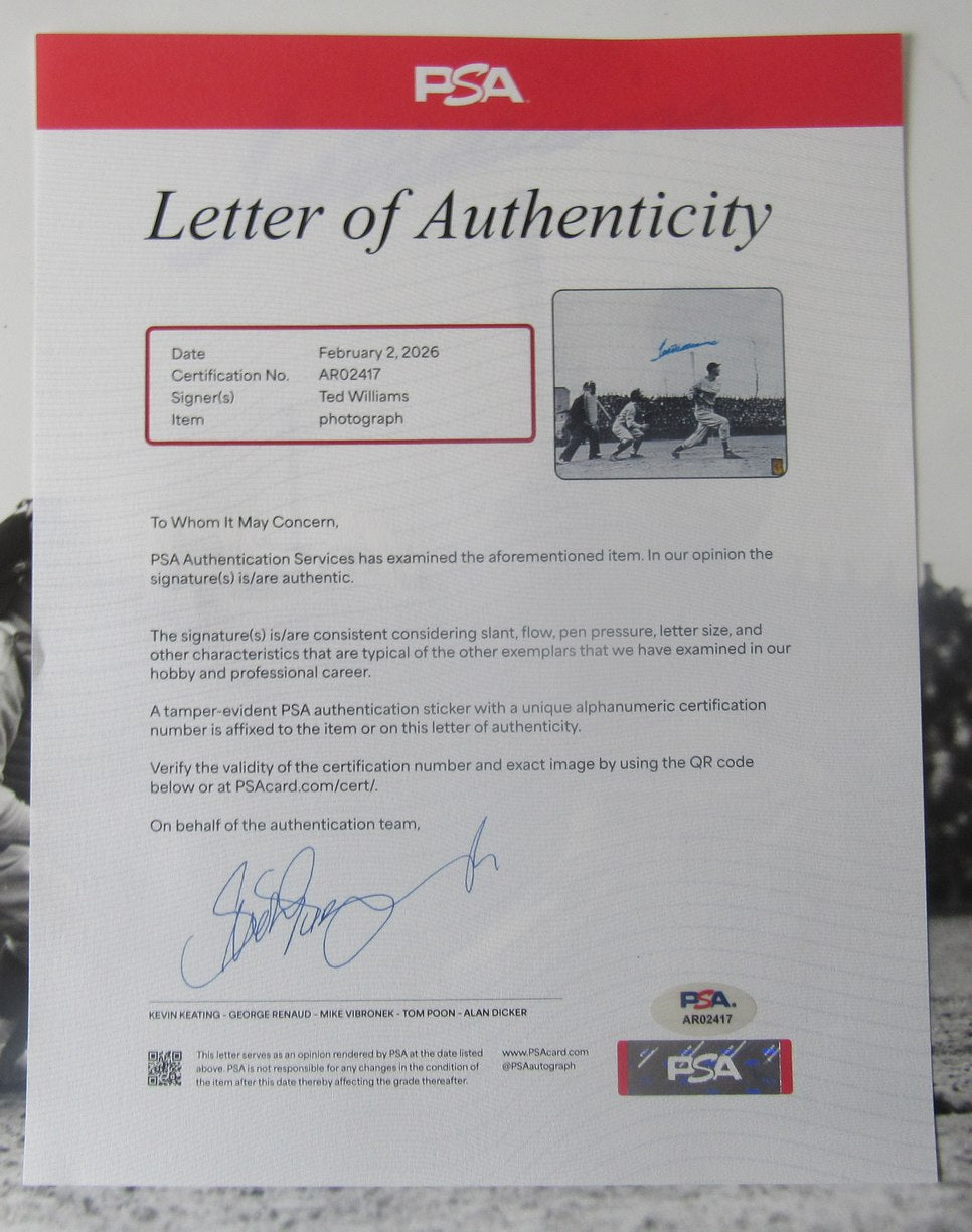 Ted Williams HOF Signed/Autographed 16x20 Photo Boston Red Sox PSA/DNA 205672