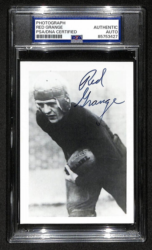 Red Grange Signed/Autographed 3.5x5 Photo Postcard HOF Bears PSA/DNA BA205969