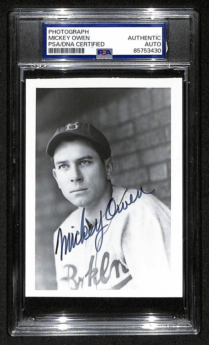 Mickey Owen Signed/Autographed 3.5x5 Photo Postcard Dodgers PSA/DNA BA205972
