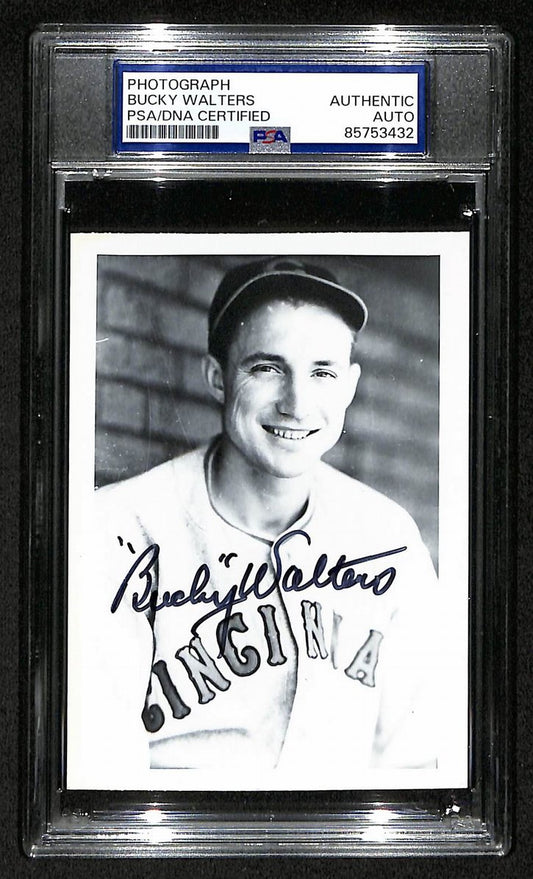Bucky Walters Signed/Autographed 3.5x5 Photo Postcard Reds PSA/DNA BA205974