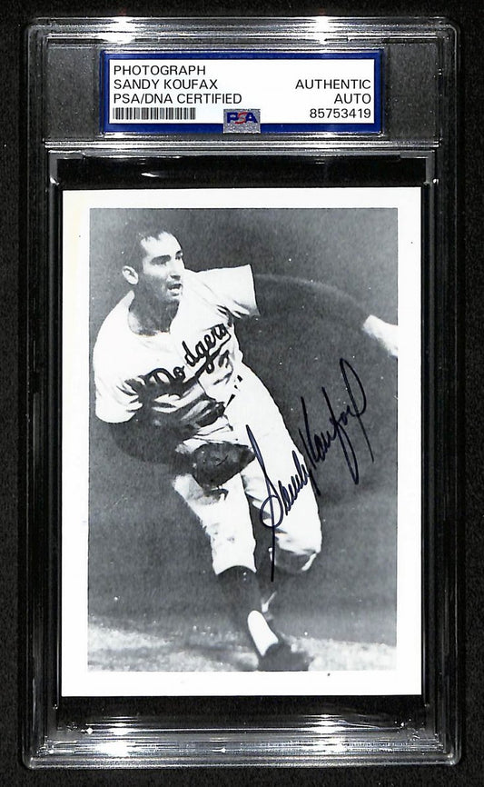 Sandy Koufax Signed/Autographed 3.5x5 Photo Postcard HOF PSA/DNA BA205979
