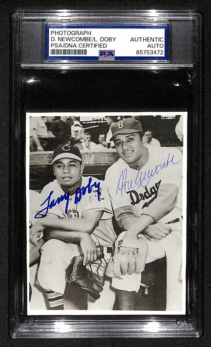 Don Newcombe Larry Doby Signed/Autographed 3.5x5 Photo Postcard PSA/DNA BA205984