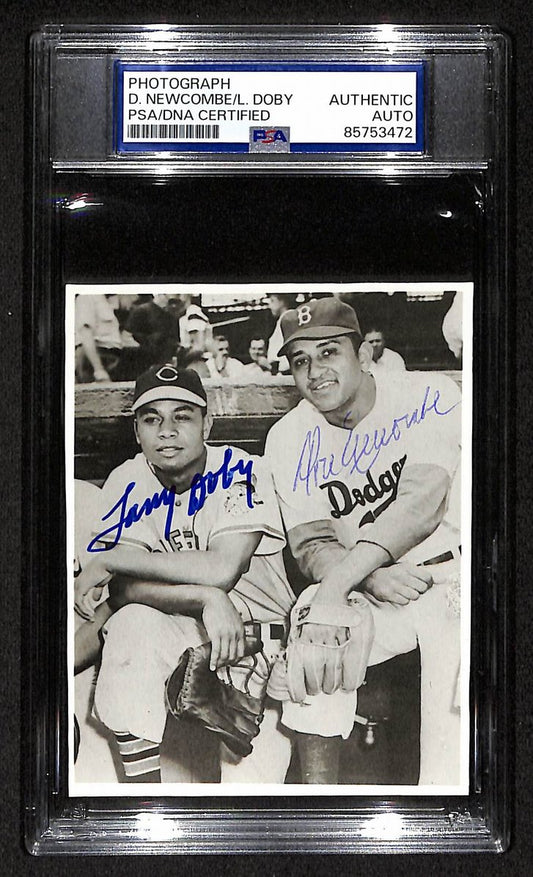 Don Newcombe Larry Doby Signed/Autographed 3.5x5 Photo Postcard PSA/DNA BA205984