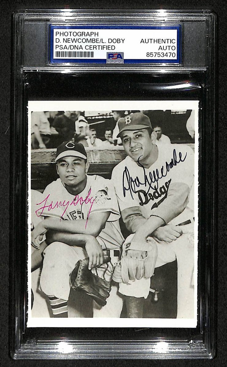 Don Newcombe Larry Doby Signed/Autographed 3.5x5 Photo Postcard PSA/DNA BA205986