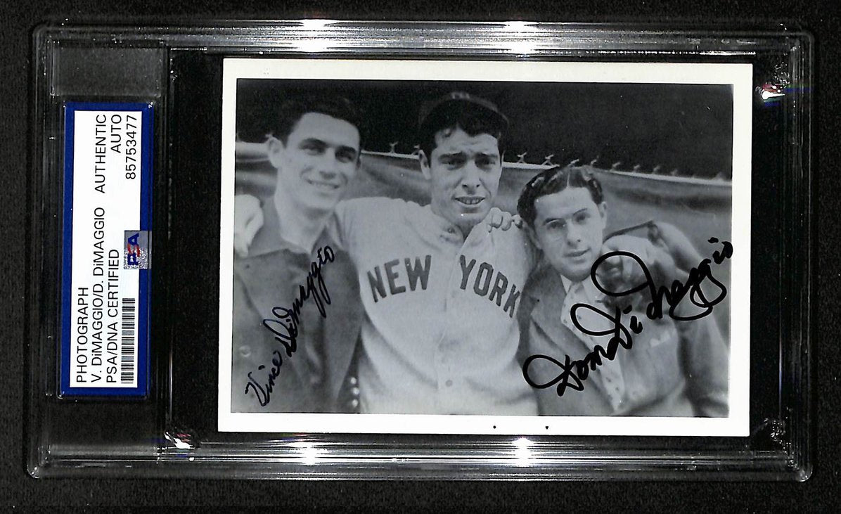 Vince & Dom DiMaggio Signed/Autographed 3.5x5 Photo Postcard PSA/DNA BA206014