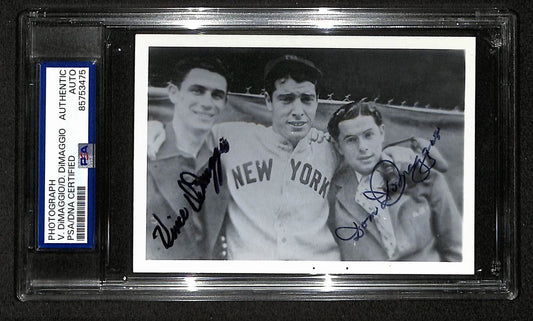 Vince & Dom DiMaggio Signed/Autographed 3.5x5 Photo Postcard PSA/DNA BA206016