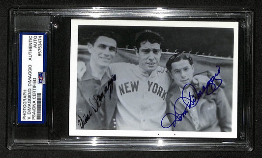 Vince & Dom DiMaggio Signed/Autographed 3.5x5 Photo Postcard PSA/DNA BA206017