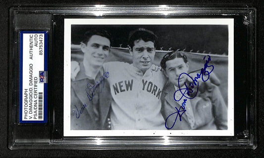 Vince & Dom DiMaggio Signed/Autographed 3.5x5 Photo Postcard PSA/DNA BA206018