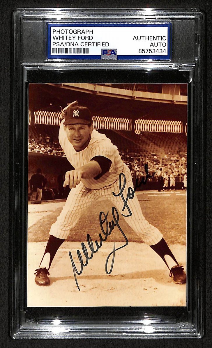 Whitey Ford Signed/Autographed 3.5x5 Photo Postcard HOF Yankees PSA/DNA BA206020