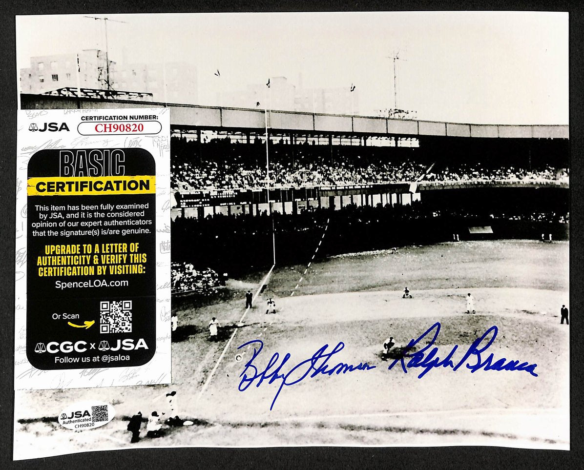 Bobby Thomson/Ralph Branca Dual-Signed/Autographed 8x10 Photo JSA 206044