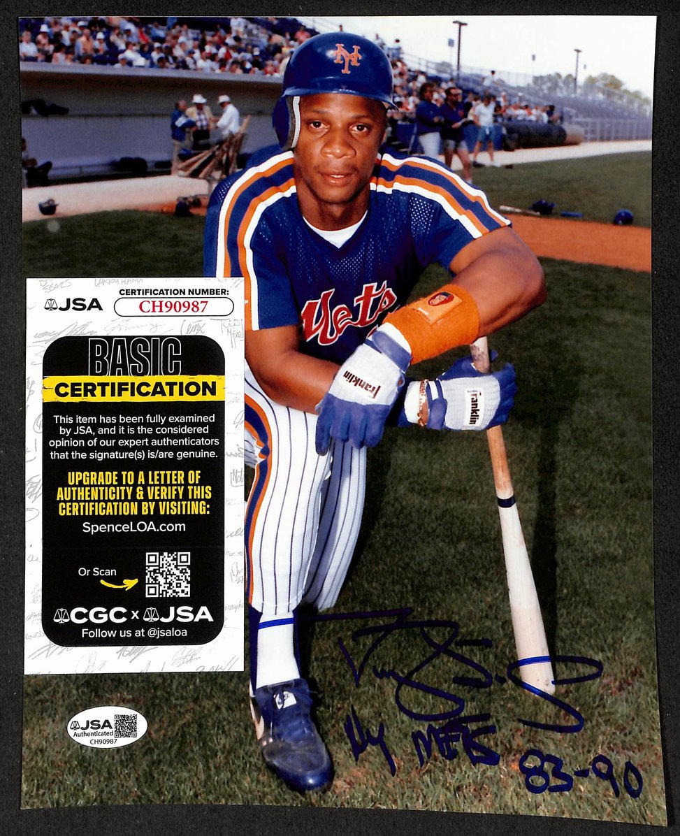 Darryl Strawberry Signed/Inscribed 8x10 Photo New York Mets JSA 206047