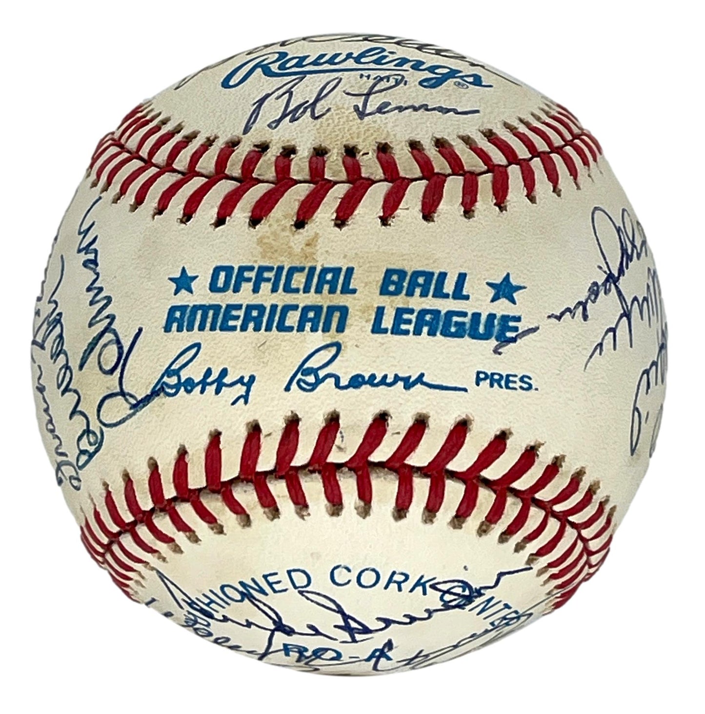 Hall of Famers Multi-Signed/Auto (23) Signs OAL/Brown Baseball PSA/DNA 206058