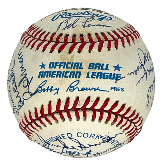 Hall of Famers Multi-Signed/Auto (23) Signs OAL/Brown Baseball PSA/DNA 206058