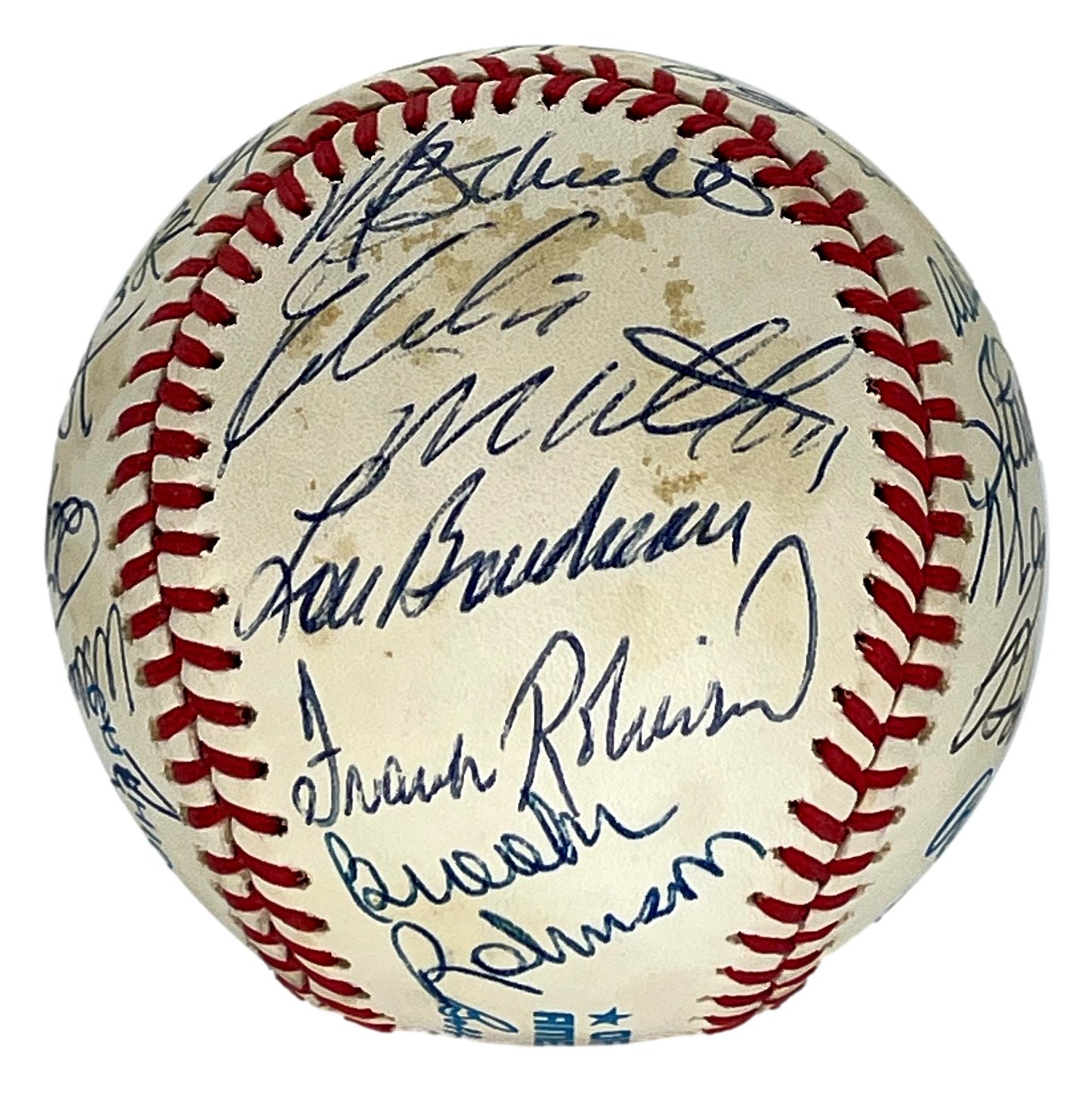 Hall of Famers Multi-Signed/Auto (23) Signs OAL/Brown Baseball PSA/DNA 206058