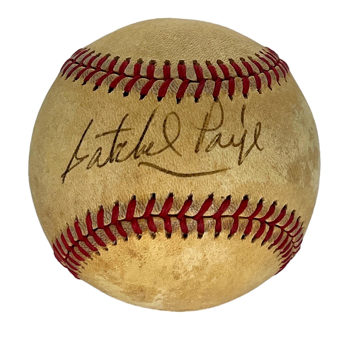 Satchel Paige HOF Single Signed/Auto OAL/McPhail Baseball Athletics JSA 206064