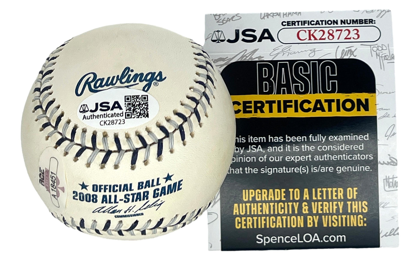 Alex Rodriguez Signed/Auto 2008 All-Star Game Baseball NY Yankees JSA 206069