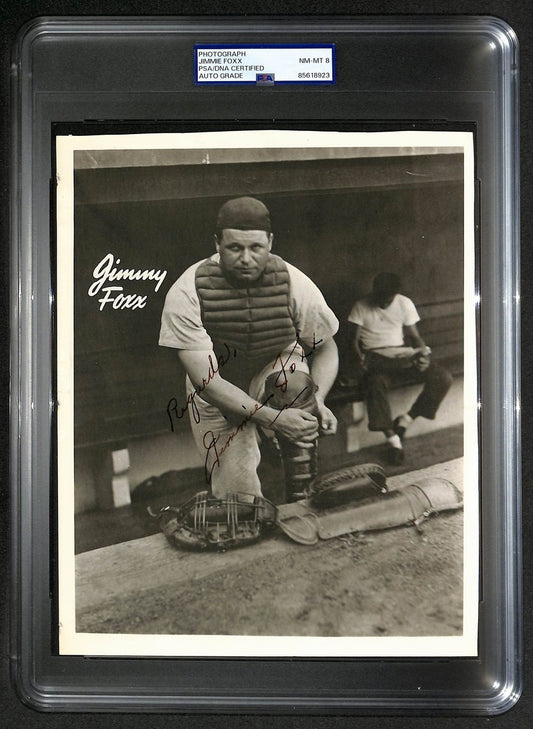 Jimmie Foxx HOF Signed/Inscr 8x10 Photo Phila. Athletics PSA/DNA NM-MT 8 206084