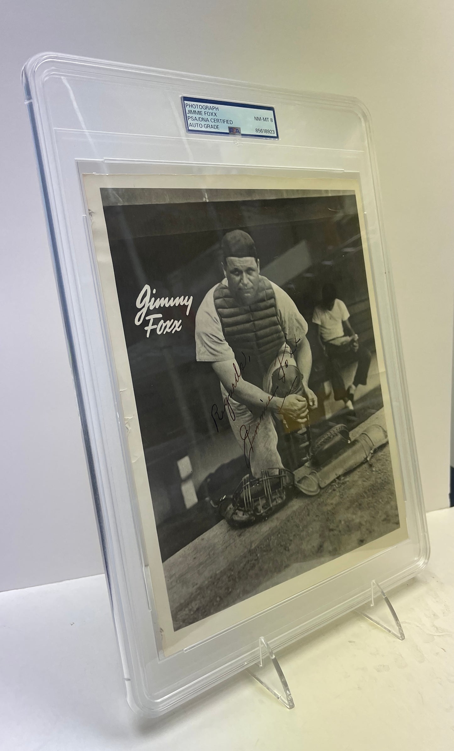 Jimmie Foxx HOF Signed/Inscr 8x10 Photo Phila. Athletics PSA/DNA NM-MT 8 206084