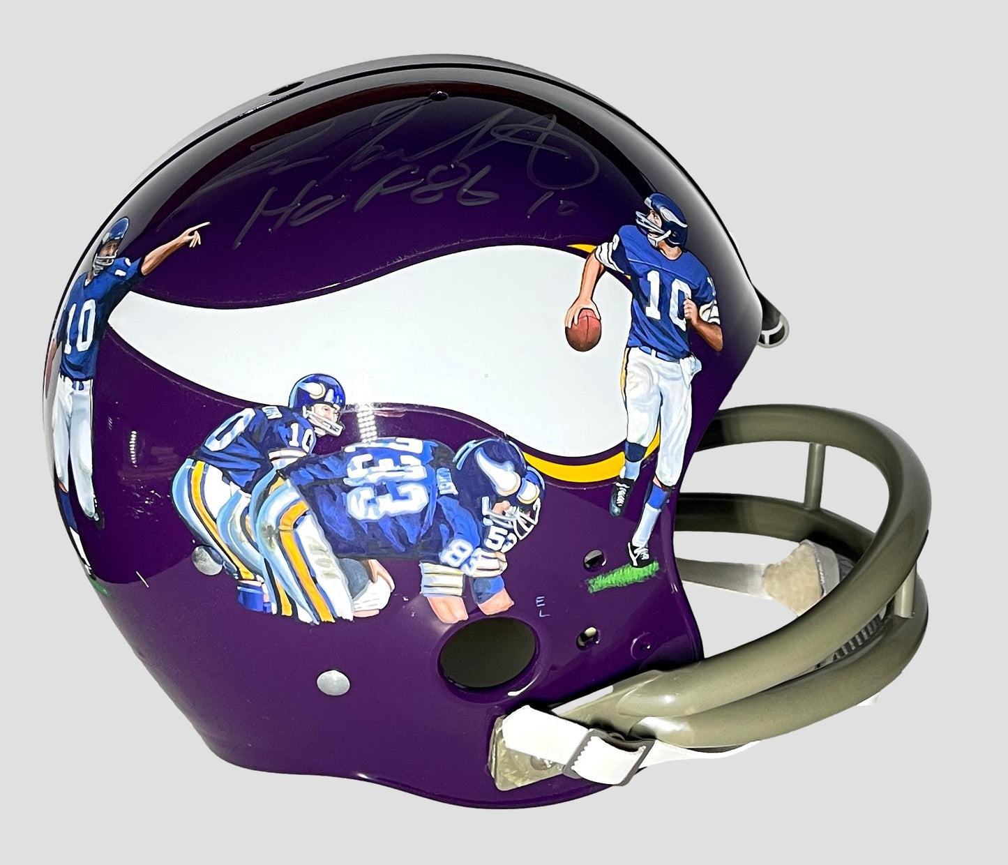 Fran Tarkenton HOF Vikings Signed/Ins Full Size TK Suspension Helmet PSA/DNA 205137