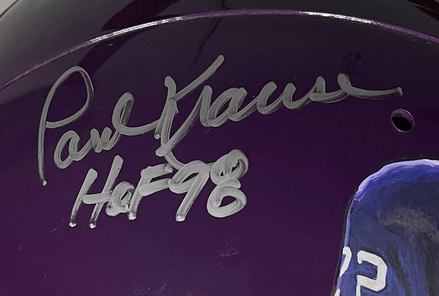 Paul Krause HOF Vikings Signed/Ins Full Size TK Suspension Helmet PSA/DNA 205139