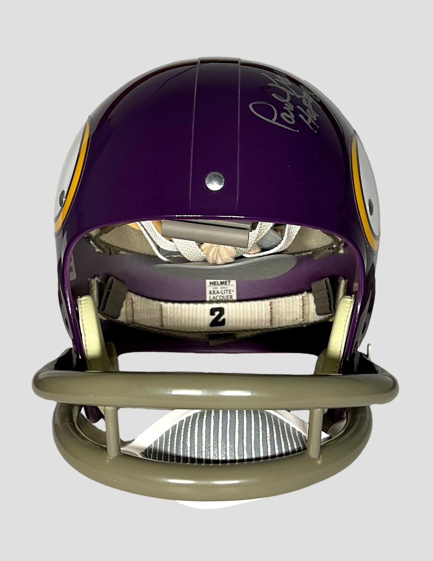 Paul Krause HOF Vikings Signed/Ins Full Size TK Suspension Helmet PSA/DNA 205139