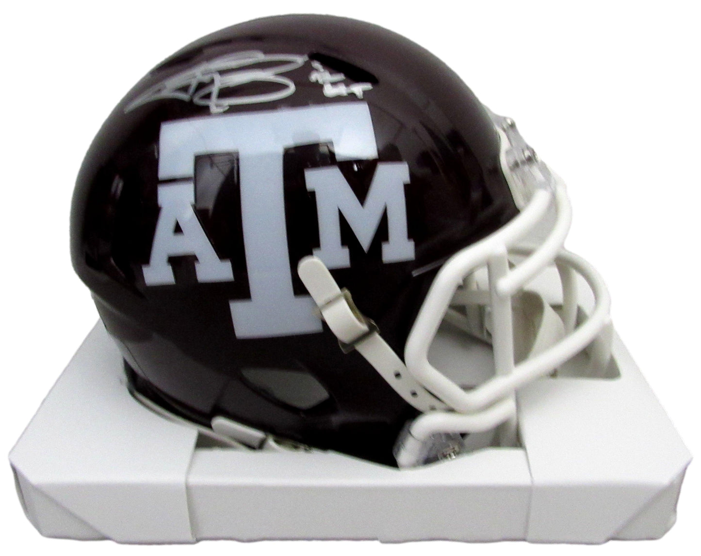 Johnny Manziel Signed/Inscr Texas A&M Aggies Maroon Mini Helmet Beckett 204881