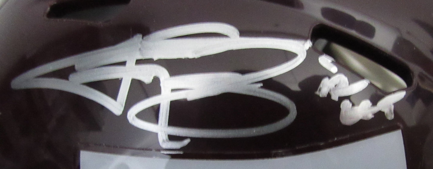 Johnny Manziel Signed/Inscr Texas A&M Aggies Maroon Mini Helmet Beckett 204881