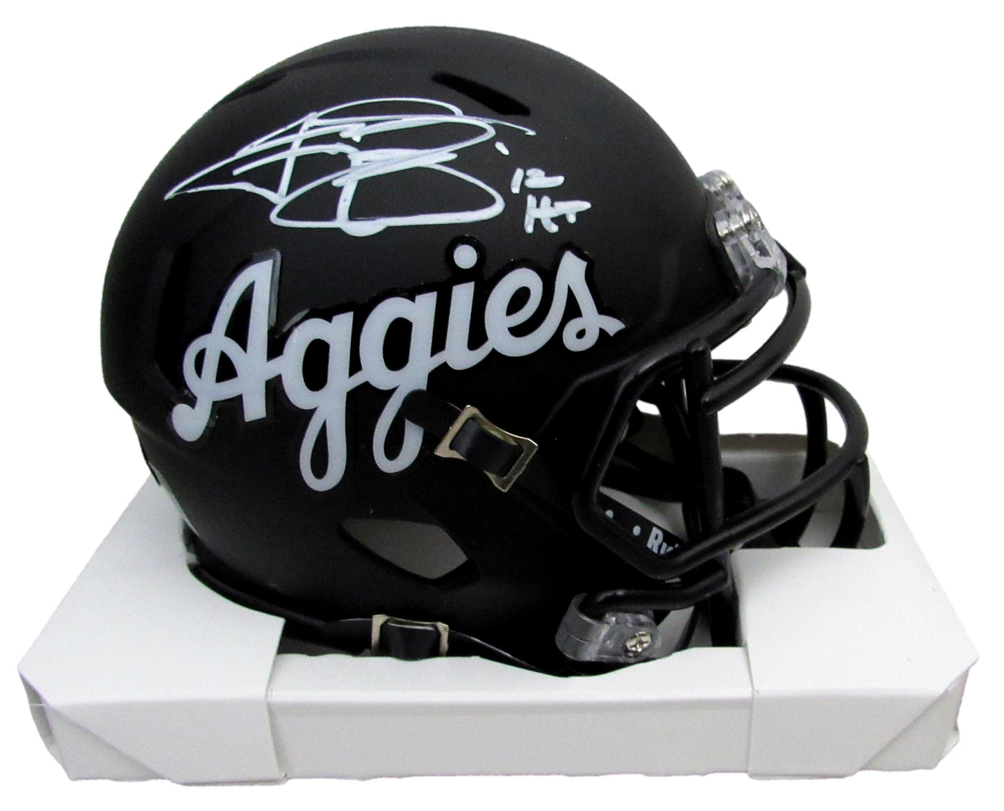 Johnny Manziel Signed/Inscribed Texas A&M Script Mini Helmet Beckett 204882