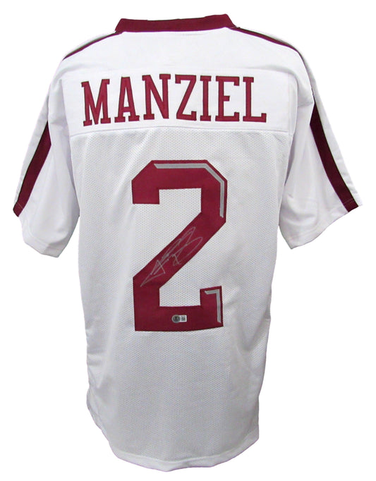 Johnny Manziel Signed/Auto Texas A&M Custom White Football Jersey Beckett 204885