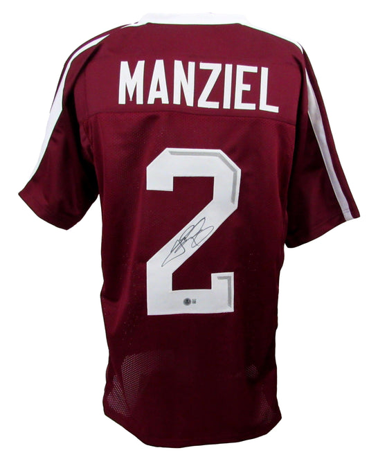 Johnny Manziel Signed Texas A&M Custom Maroon Football Jersey Beckett 204886