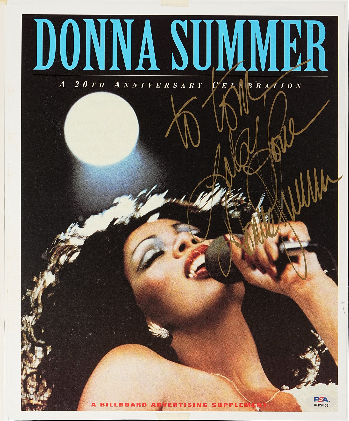 Donna Summer Performer Signed/Inscribed 11x14 Magazine Photo PSA/DNA 205151
