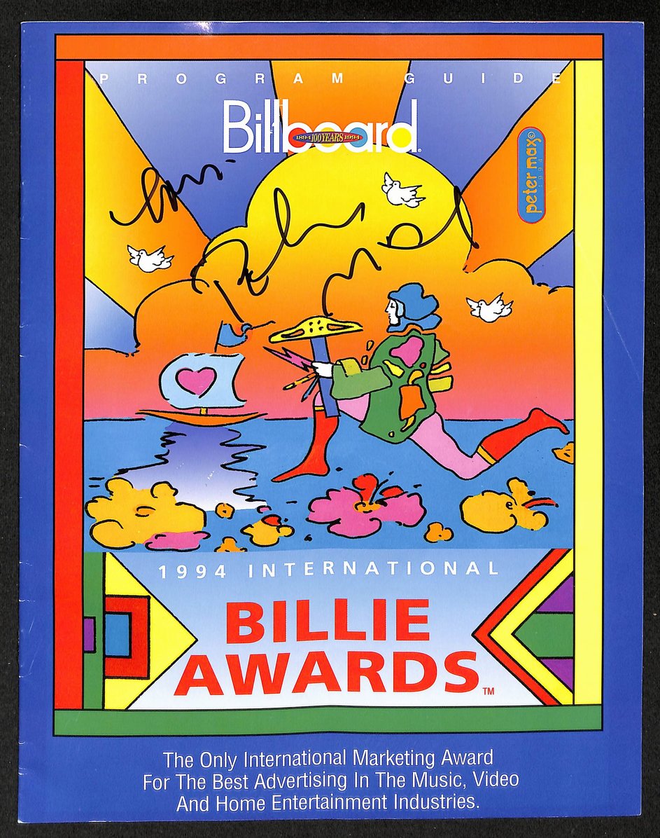 Peter Max Signed/Auto 1994 International Billie Awards Program PSA/DNA 205143