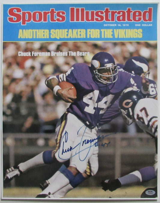 Chuck Foreman Signed/Auto 16x20 Sports Illustrated Cover Photo PSA/DNA 205674