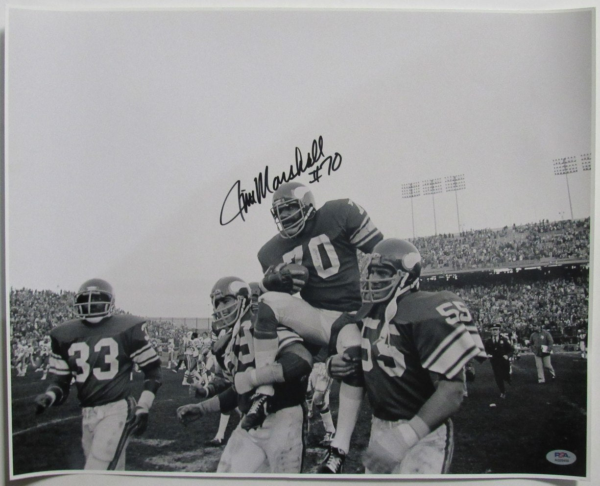 Jim Marshall Signed/Autographed 16x20 Photo Minnesota Vikings PSA/DNA 205676