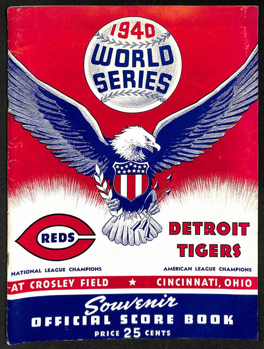 1940 World Series Souvenir Score Book Cincinnati Reds vs. Detroit Tigers 206094